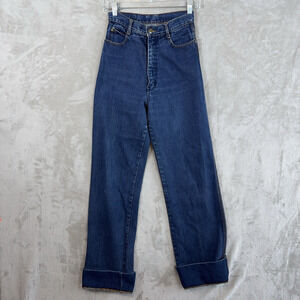 Vintage 70/80s Pentimento High Rise Cinch Back Denim Jeans Size 7 24" Americana